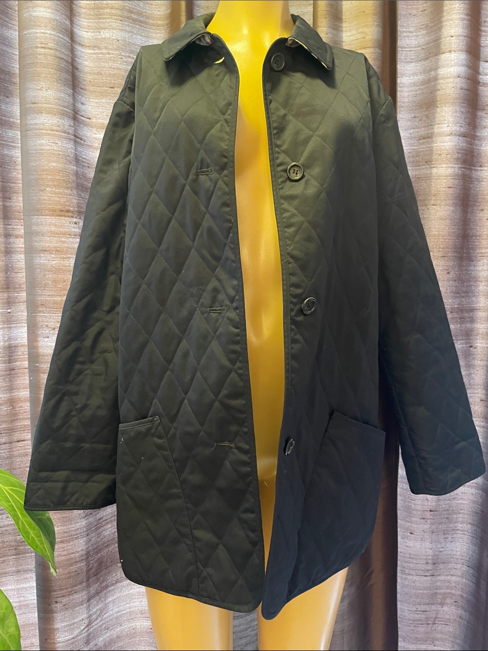 Burberry Quilted Black Lightweight Button-Front Jacket
